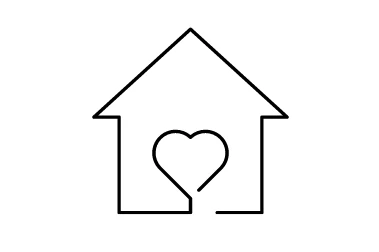icon house with heart